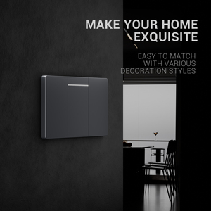 Interruptor de pared gris 1/<span class=keywords><strong>2</strong></span> Gang Botón de 1/<span class=keywords><strong>2</strong></span> vías Interruptor de luz de pared Botón de encendido/apagado para decoración del hogar - Product Image 3