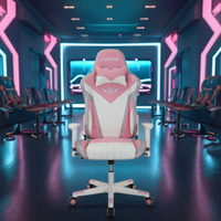 Chaise de jeu d'ordinateur de course moderne RGB en cuir synthétique, alliage d'aluminium, ergonomique, pivotante, usage commercial, directement de l'usine