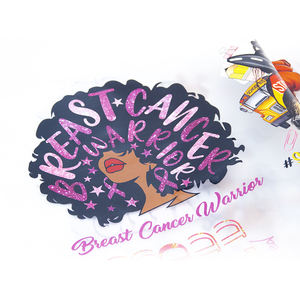 2022 nouveaux autocollants de transfert d'impression d'écran, autocollant de <span class=keywords><strong>lutte</strong></span> <span class=keywords><strong>contre</strong></span> le <span class=keywords><strong>Cancer</strong></span> du sein noir gir uv dtf tasse enveloppes de transfert designs pour t-shirts - Product Image 6