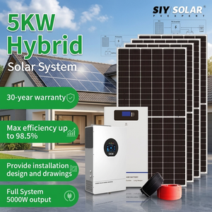 Système d'énergie solaire hybride professionnel 5KW, module <span class=keywords><strong>photovoltaïque</strong></span> 5000W, fabricant en gros, solution intégrée personnalisée - Product Image 1