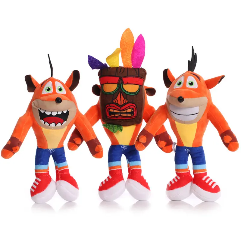 Schlussverkauf gefüllte Plüschtiere Verwirrter Wolf Crash Bandicoot verrückte Trilogie Plüschpuppe Anpassung Großhandel