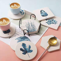 Dessous de verre carrés en céramique personnalisés avec base en liège Tapis et tampons absorbants en céramique