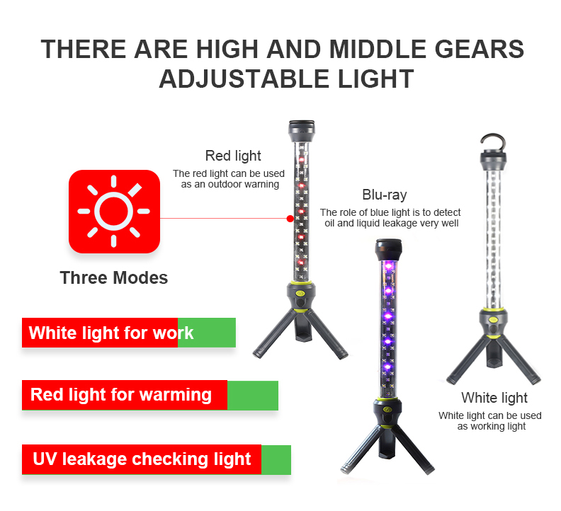 OEM outdoor waterproof rechargeable collapsable tripod led work light 1200 lume with 3 mode