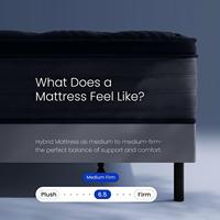 Matelas hybride à ressorts ensachés et mousse à mémoire de forme - Design moderne, fermeté moyenne, tailles Queen/King, compressé en boîte