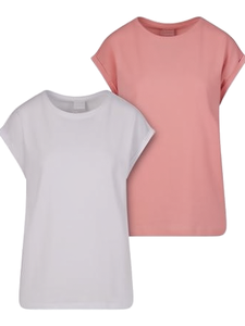 เสื้อยืดแขนกระดิ่งคอวีสำหรับผู้หญิง 2 ชิ้น สไตล์วินเทจ ทรงปกติ สีพื้น ย้อมสี 100% ผ้าฝ้าย ป้องกันรอยยับ เสื้อสำหรับฤดูร้อน - Product Image 3