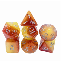 Ensemble de dés polyédriques en résine multicolores transparents personnalisés pour DND RPG, accessoires pour jeux de dés