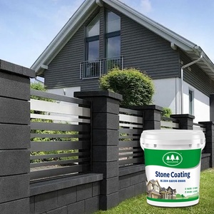 Peinture murale décorative robuste gris blanc effet pierre, revêtement acrylique extérieur pour sols - Product Image 3