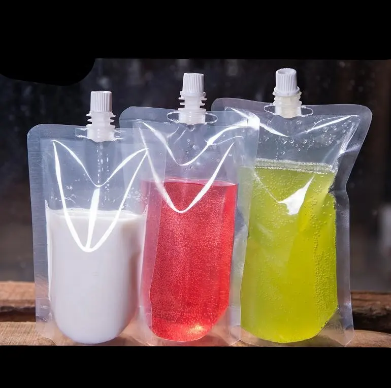 EKA sac en plastique laminé bec verseur pochette debout vin/liquide de lavage sacs en plastique pochette de boisson personnalisée avec bec