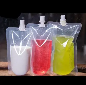 Sacchetto di plastica laminato EKA beccuccio stand up pouch vino/liquido di lavaggio sacs en plastique sacchetto per bevande personalizzato con beccuccio