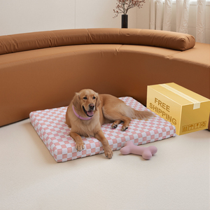 Cama ortopédica de espuma viscoelástica de felpa para perros Cama grande de lujo impermeable Reversible para mascotas con cubierta lavable y fondo antideslizante - Product Image 1