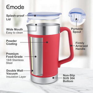 Emode toptan fiyat BPA ücretsiz 2000ml + 140ml termal bira bardağı buz kovası saman ile - Product Image 5