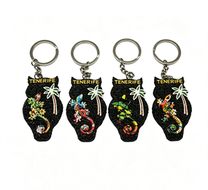 Portachiavi Souvenir Turistico delle Isole Canarie di <span class=keywords><strong>Tenerife</strong></span>, in Poliresina con Stampa a Trasferimento d'Acqua e Dipinto a Mano, Regalo da Viaggio - Product Image 3