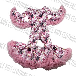 DH ODM Floral Luxury <strong>Christmas</strong> Toddler Girls Clothing Sets with Spandex/Polyester Knit Fabric Custom Logo - Product Image 2