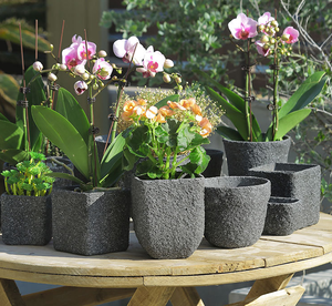 Serie de macetas de hormigón, elegante y versátil, pintura a mano, <span class=keywords><strong>piedra</strong></span> de imitación, óxido, contenedor cuadrado para plantas para el hogar - Product Image 2