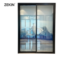 Porte coulissante en aluminium personnalisée ZEKIN, à double vitrage trempé, écoénergétique, certifiée AS2047 NFRC, en vente