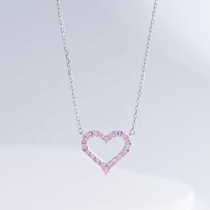 Collar de plata 925 chapado en oro de 14k con colgante de circonia tallada en forma de rosa, joyería fina y sencilla para el Día de la Madre. - Product Image 1