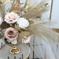 Composition florale artificielle blanche et verte, légère et parfumée, pour allée de mariage, boule florale, Fête des Mères, Noël