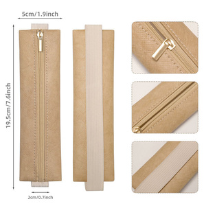 조절 가능한 탄성 밴드 듀폰 종이 소재 지퍼 잠금 장치가 있는 방수 펜 슬리브 가방 휴대용 소형 용량 - Product Image 2