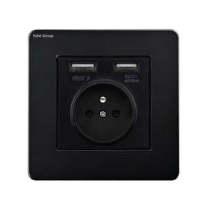 Enchufe Eléctrico de Pared con Panel Táctil, Estándar Europeo, Enchufe Francés, USB-C, USB-A, Enchufe Individual de Acero Inoxidable - Product Image 2