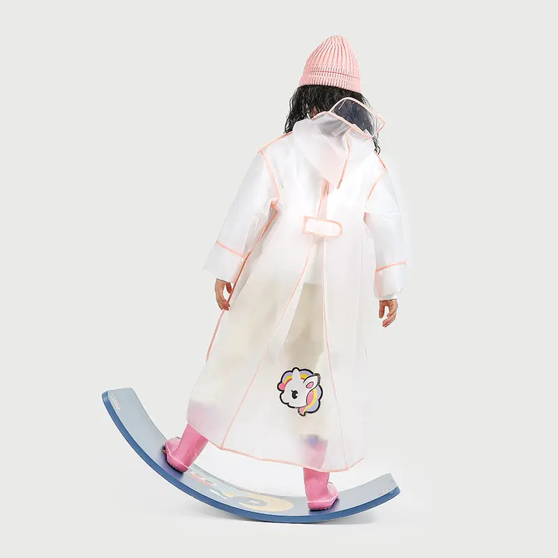 बच्चों के लिए ईवा रेनकोट कस्टम-मुद्रित पारदर्शी रेनकोट निविड़ अंधकार और टिकाऊ