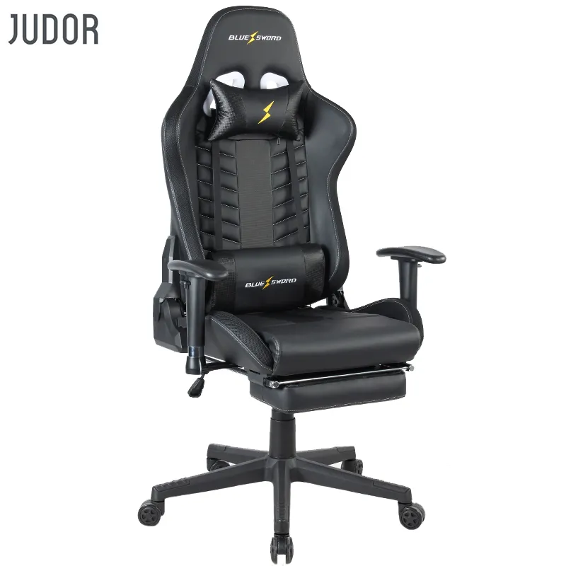 Judor เก้าอี้เล่นเกมแข่งคอมพิวเตอร์,อเนกประสงค์พร้อมลำโพงวางเท้า + เก้าอี้สำนักงานดนตรี RGB LED