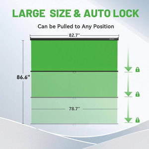 ฉากหลังแบบดึงลงได้ RAUBAY สีเขียว ป้องกันรอยยับ ป้องกันแสงสะท้อน ทำจากโพลีเอสเตอร์ ขนาด 78.7" x 86.6" แบบพับเก็บได้ - Product Image 2