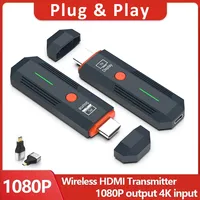 Transmetteur-récepteur vidéo sans fil 50M, décodage 4K, adaptateur d'affichage sans fil compatible HDMI avec convertisseur métallique pour PC, ordinateur portable, TV