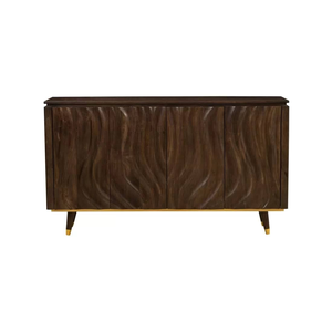 Buffet de salle à manger en bois sculpté, fait main avec du bois de qualité supérieure pour un rangement élégant et un design intérieur intemporel - Product Image 1