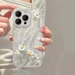 เคสสำหรับ iPhone 17 Pro Max ดีไซน์ดอกไม้สีขาวเรียบง่าย ทันสมัย พร้อมรูเจาะเลเซอร์ขนาดใหญ่ กันน้ำ - Product Image 5