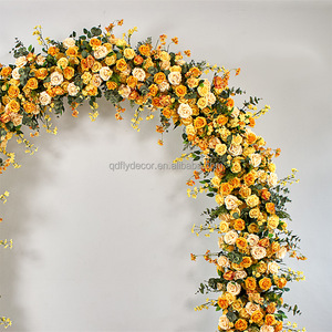 Arche <span class=keywords><strong>de</strong></span> fleurs artificielles jaunes et oranges pour décorations <span class=keywords><strong>de</strong></span> mariage, <span class=keywords><strong>de</strong></span> scène et <span class=keywords><strong>de</strong></span> fête - Product Image 4