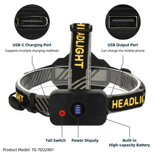 휴대용 LED 헤드램프 듀얼 라이트 소스 고출력 화이트 레이저 방수 야외 캠핑 USB 충전 헤드라이트 - Product Image 5