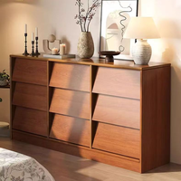 Nouvelle commode à neuf tiroirs en bois massif de style chinois, armoire de rangement multifonctionnelle pour chambre à coucher, salon