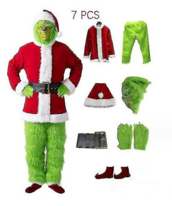 Conjunto de disfraces de Navidad Santa Claus <span class=keywords><strong>Grinch</strong></span> Trajes de felpa verde para fiesta de Navidad - Product Image 4