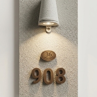 Plaque de porte personnalisée avec numéro de maison, éclairage mural LED, peinture en pierre véritable pour villa, hôtel, extérieur