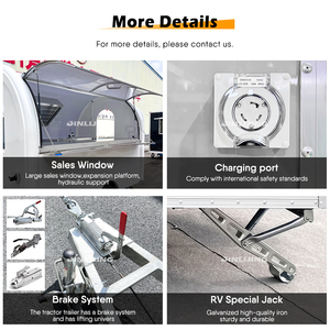 Jinlijing tùy chỉnh nhượng Bộ Gelato kem xe tải nhà bếp di động được trang bị đầy đủ foodtruck tuyết nón nhỏ màu hồng thực phẩm Trailer - Product Image 3