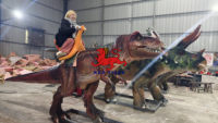 Robot de dinosaure animatronique grandeur nature animatronique à bascule T-rex tour de dinosaure pour aire de jeux pour enfants