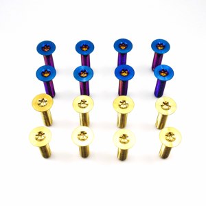 M6 * 25 phẳng Đầu chìm Hex vít din7991 Torx đầu GR5 <span class=keywords><strong>ti</strong></span> Titan Anodized bu lông màu xanh lá cây - Product Image 3