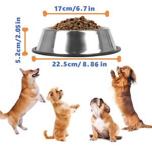 Nobleza in acciaio inox Pet ciotole antiscivolo alimentatori portatili capacità 32oz per cani e gatti-confezione da 2 - Product Image 2