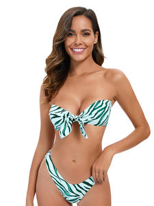 Maillot de bain moulant triangle à manches courtes à motif uni européen et américain grande taille respirant et écologique - Product Image 5