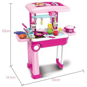 Set Gioco Cucina per Bambini <span class=keywords><strong>2</strong></span> in 1, Valigia da Viaggio Trasformabile in Cucina Giocattolo per Bambine e Bambini, Gioco di Ruolo - Product Image 5