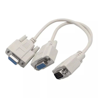 Câble séparateur VGA Y 15pin blanc SVGA mâle à deux femelles adaptateur Support 1080P Full HD pour PC, moniteur, projecteur