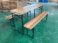 Conjunto de Mesa y Bancos Plegables de Madera para Cervecería, Resistentes, para 220 Personas, para Exteriores, Picnic, Patio, Fiestas y Eventos