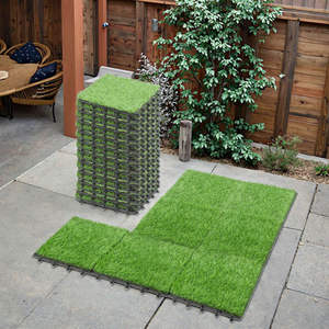 Dalles de gazon synthétique emboîtables, réutilisables et faciles à installer, pour balcon, terrasse et aire de jeux pour enfants - Product Image 2