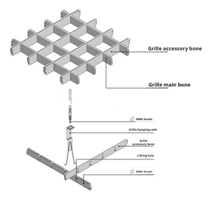 Sistema <span class=keywords><strong>de</strong></span> Rejillas <span class=keywords><strong>de</strong></span> Aluminio Moderno <span class=keywords><strong>de</strong></span> Diseño Exclusivo <span class=keywords><strong>con</strong></span> Opciones <span class=keywords><strong>de</strong></span> Color Personalizadas para Revestimiento <span class=keywords><strong>de</strong></span> Paredes, Techos, Centros Comerciales y Uso en Exteriores - Product Image 2