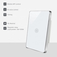 Interrupteur tactile intelligent Tuya Zigbee 1 voie, norme américaine |   Relais magnétique à ligne unique |   Lumière contrôlée à distance et par application