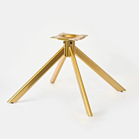 Pieds de chaise de salle à manger réglables en hauteur durables avec cadre en fer et revêtement doré, quincaillerie robuste, design moderne