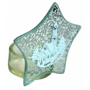 Portacandele in Vetro a Forma di Stella per Decorazioni Natalizie - Product Image 1