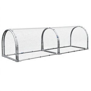 Cage à volailles en métal robuste avec grillage dense de type H, revêtement poudré, fermeture coulissante horizontale, pour l'extérieur, toutes saisons - Product Image 4