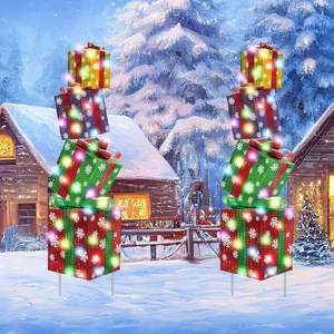 Meilleures ventes de décorations de jardin gonflables transfrontalières pour les fêtes de plein air, boîtes cadeaux de Noël, panneaux pour décorations extérieures - Product Image 1