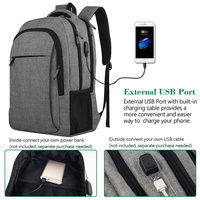 Sac à dos de voyage personnalisé pour ordinateur portable, sacoche d'affaires avec port de chargement USB, fermeture éclair étanche, capacité 20-35L, unisexe